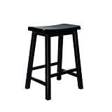 Powell "Antique Black" with Sand Through Terra Cotta Counter Stool, 24" Sea ....
