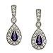 Amethyst(.35ct) & Pave Diamond(.36ct) Dangle Earrings