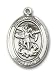 Sterling Silver St. Michael the Archangel Pendant with Stainless Silver Heavy Curb Chain 24 inch