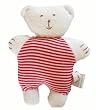 Sckoon Organic Cotton Soft Red Stripe Toy: Baby Bear Doll (stuffing is organic cotton, too!)