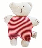 Sckoon Organic Cotton Soft Red Stripe Toy: Baby Bear Doll (stuffing is organic cotton, too!)