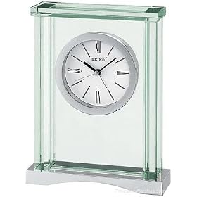 Seiko Silver Tone and Glass Desk or Table Alarm Clock - Tall - Silver Tone by 