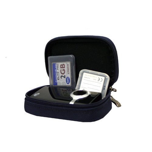 Nikon Coolpix P60 Digital Camera CaseCrown Double Memory Foam Classic Camera Case (Navy Blue)
