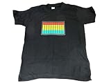 DJ LED Flashing Sound Activated Equalizer E-Q Rave Light Up Shirt (XXXL)