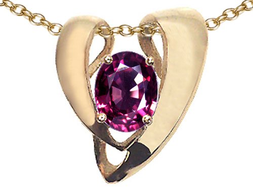 1.80 cttw Genuine Pink Tourmaline Heart Shaped Pendant Enhancer with large opening for Omega Chain - 14kt White or Yellow Gold