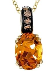 Effy Collection 14k Yellow Gold Brown Diamond, And Citrine Pendant Necklace