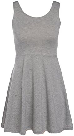 Tp Sky Women's Summer Sleeveless Fit and Flare Tank Dress (Free Size, Gray)