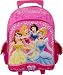 Disney Princess Large 15 Rolling Backpack with Cinderelle, Snow White, Aurora (Sleeping Beauty), and Belle - True Princess