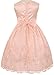 Flower Girl Embroidered Tulle Overlay Dress with Illusion Neckline