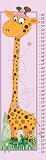 Giraffe Baby Pink Canvas Growth Chart