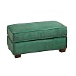 Capri Microsuede Storage Ottoman - Emerald