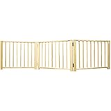 Four Paws Wood Folding 3 Panel Dog Gate 24, 68 x 17" H