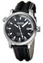 Golana - AQ100.1 - Aqua -Pro - Divers - Montre Homme Acier - Quartz Analogique - Lunette Plong�e - Dateur - Cadran Noir et Blanc - Bracelet Cuir Noir