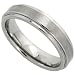 Tungsten Carbide 5.5 mm (7/32 in.) Comfort Fit Band, w/ Brushed Center & Grooved Edges