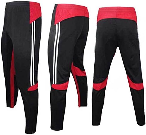 Mmary Mens Zipper Soccer Football Training Long Pants Athletic Skinny Trousers S