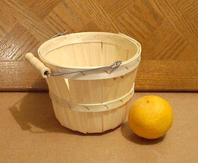 1 Dozen 1/4 Peck Wooden Baskets with Wooden Spool Handle