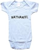 NATHANIEL / Hurry Up - Name-series - White Or Blue Onesie / Baby T-shirt