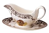 IMAGE OF Spode Woodland Turkey Gravy Boat With Tray - 2 Pc