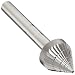 PFERD 60 Degree Cone Carbide Bur, Uncoated (Bright) Finish, Diamond Cut, Point End