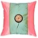 Decorative Handmade Silky Green & Pink Cushion Cover / Pillow Sham - Golden Sunflower Design