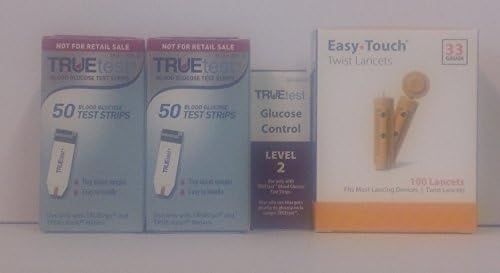 TRUETest Test Strips, 100 Count With 33-g Lancets &amp; Level 2 Control Solution