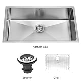 Vigo Industries VGR3219CK1 Undermount Grid Strainer Kitchen Sink, Steel