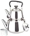 18/10 STAINLESS STEEL TURKISH SAMOVAR STYLE DOUBLE TEA KETTLE & POT