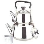 18/10 STAINLESS STEEL TURKISH SAMOVAR STYLE DOUBLE TEA KETTLE & POT