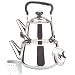 18/10 STAINLESS STEEL TURKISH SAMOVAR STYLE DOUBLE TEA KETTLE & POT