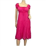 Plus Size Pink Cotton Empire Waist SunDress 1X