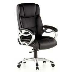 Buerostuhl24 668400 B�rostuhl / Chefsessel Triton 400 PU, schwarz / silber