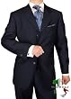 Gino Valentino 3 Button Made in Italy Wool / Silk Mens Suit 150's Hand Made Canvas Front Jacket Plus Pants Custom Working Buttonholes Business Suit Navy