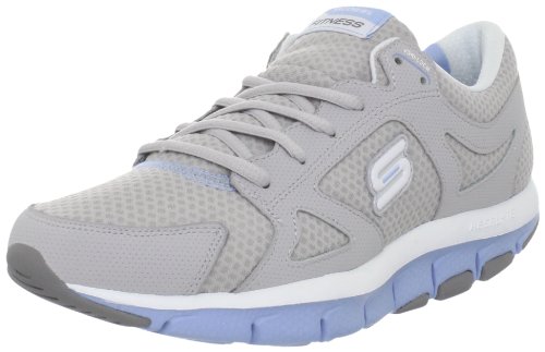 Skechers Women's Liv Fearless Walking Shoe,Light Grey/White/Light Blue ,10 M US