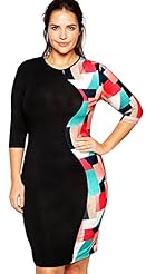 Plus Size Elbow Length Sleeves Bandage Dress/Bodycon Dress 