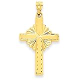 14K Diamond-cut Celtic Cross Pendant