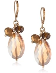 Napier "Chameleon" Gold-Tone and Brown Multi-Drop Earrings