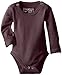 L'ovedbaby Unisex-Baby Newborn Organic G'loved-Sleeve Bodysuit, Eggplant, 0/3 Months
