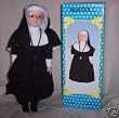 Nun Doll 16" Porcelain Face Hands & Feet W/stand