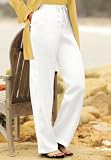 Petite Drawstring-Waist Linen Pants