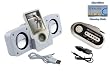 Portable Stereo Speaker (White) + FM Transmitter for Microsoft Zune Player Incl. DBROTH Microfiber Cleaning cloth