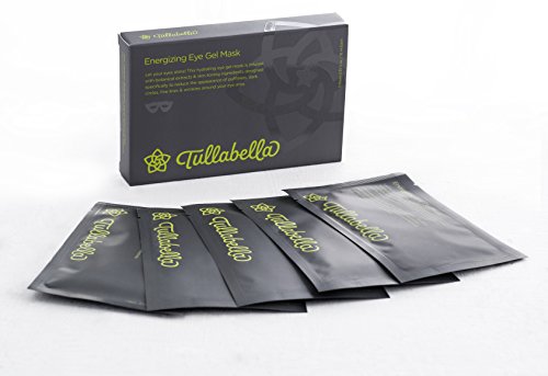 Tullabella Energizing Eye Gel Masks - Rejuvenating Treatment for Dark Circles, Puffiness, Reducing Appearance of Fine Lines Wrinkles & Crow's Feet Around Your Eye Area. Bamboo Charcoal Mask Sheet with Botanical Extracts & Skin-Toning Ingredients