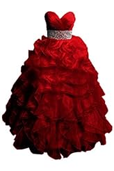  Lace Open-Back Sweetheart Organza Quinceanera Dress  With Ruffles