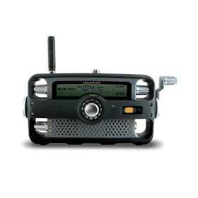 Etón FR1000 Voicelink Self-Powered Hand-Crank AM/FM/NOAA Weather Two-Way GMRS Clock Radio with Flashlight, Siren, and Cell Phone Charger (Black)