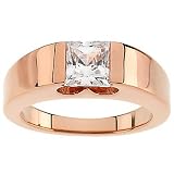 14K Rose Gold Diamond Engagement Ring Mounting - CENTER STONE NOT INCLUDED