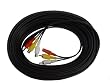 Clover Electronics CA060M 60-Feet Power, Video, and Audio RCA Cable - Small (Black)