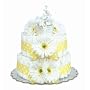 Bloomers Baby Diaper Cake Classic Yellow Gerbera Daisies 2-Tier