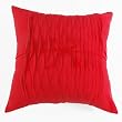 Handmade Deluxe Cushion Cover / Pillow Sham In Silky Vibrant Crimson With Rippled Pleats