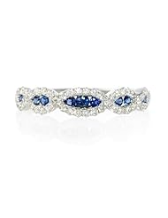 Diamond and Blue Sapphire 18k White Gold Ring