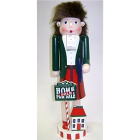 Real Estate Saleswoman Handcrafted Wooden Christmas Nutcracker #C1045