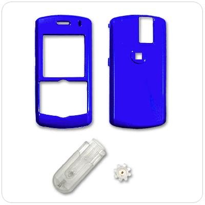 Rim BlackBerry Pearl 8100 PDA Smart Phone Solid Dark Blue Snap-On Crystal Case Cover with Removable Ratcheting Belt Clip